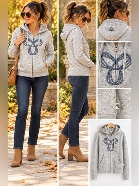 Vintage Aritzia TNA Grey Full Zip Logo Hoodie Jacket XS